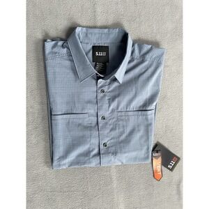 5.11 Tactical Shirt Mens M Ellis Blue/ Gray New! 71207 Breathes Easy S/S